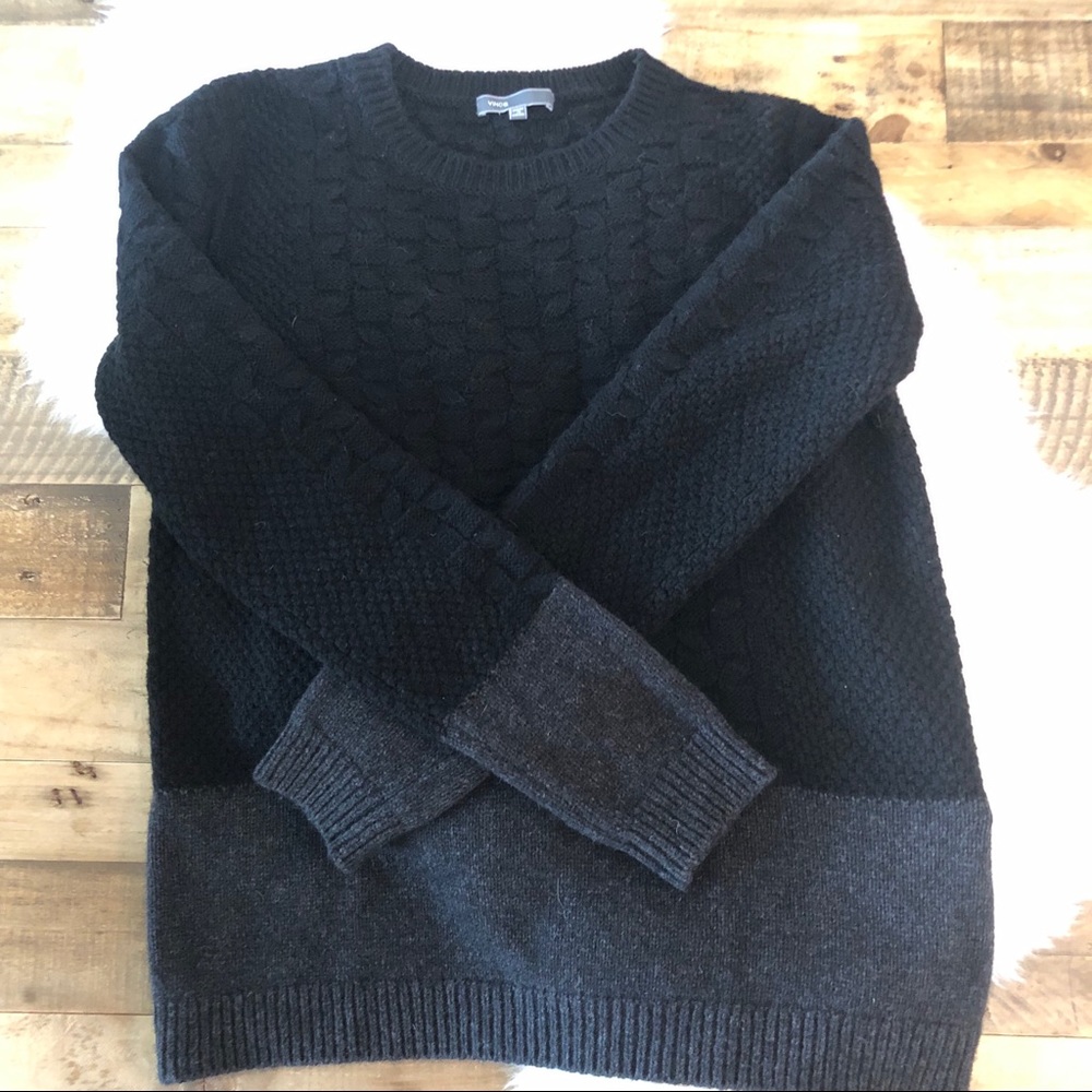 Vince Cable Knit Colorblocked Crewneck Sweater
